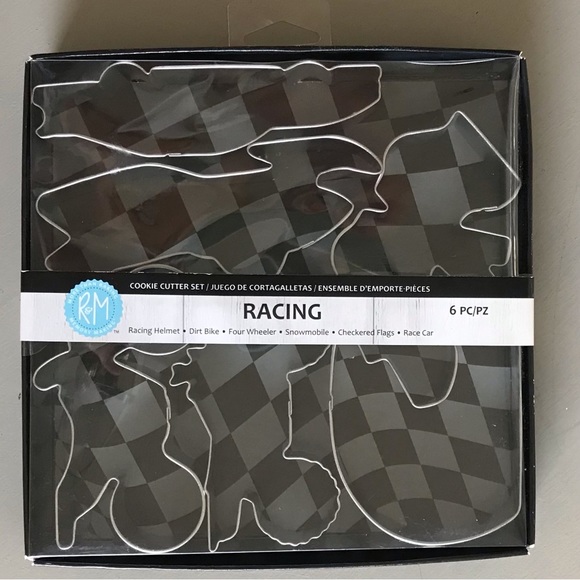 R & M International Tinplated Steel 6-Piece Racing Cookie Cutter Baking Set - Picture 3 of 7